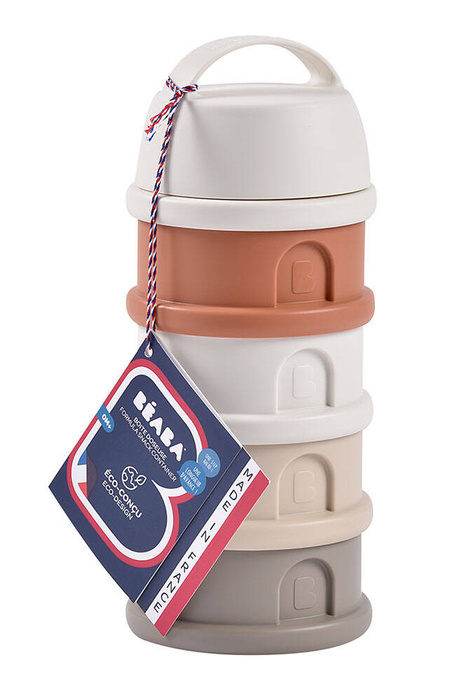 Pojemniki na mleko w proszku 4x110ml cotton white terracotta Beaba