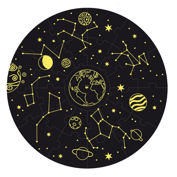 Okrągłe puzzle XXL Kosmiczna przygoda Goula