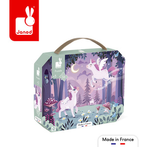 Zestaw puzzli w walizce Jednorożce 54 elementy Janod