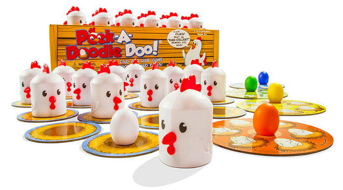 Gra memory ćwiczenie pamięci Kurnik Peek-A-Doodle Doo Fat Brain Toys