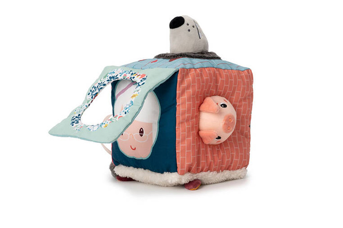 Wielofunkcyjna kostka dźwiękowa angażująca zmysły Wilk Louis 9 m+ Lilliputiens