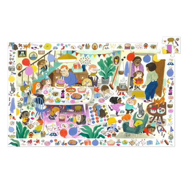 Puzzle dla dzieci obserwacja Urodziny 54 elementy Djeco
