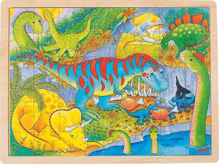 Puzzle drewniane Dino pejzaż z bajki Goki