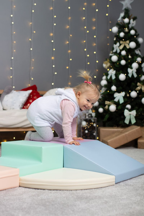 Duże klocki piankowe do wspinaczki i aktywnej zabawy dla dzieci zestaw pastelowy Corner Climber IGLU