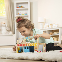 Garaż drewniany stacja serwisowa parking myjnia stacj paliw z autkami Melissa & Doug