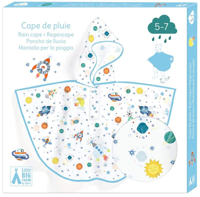 Dziecięca pelerynka przeciwdeszczowa rakieta kosmos Djeco