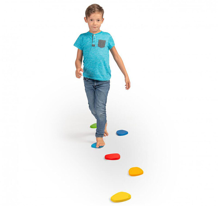 Ścieżka równoważna sensoryczna drewniane kolorowe kamienie Erzi