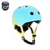 SCOOTANDRIDE Dziecięcy Kask XXS-S 1-5 lat światło LED magnetyczne zapięcie Blueberry