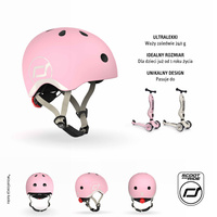 SCOOTANDRIDE Dziecięcy Kask i Ochraniacze Rose XXS-S ochronny Zestaw 1-5 lat