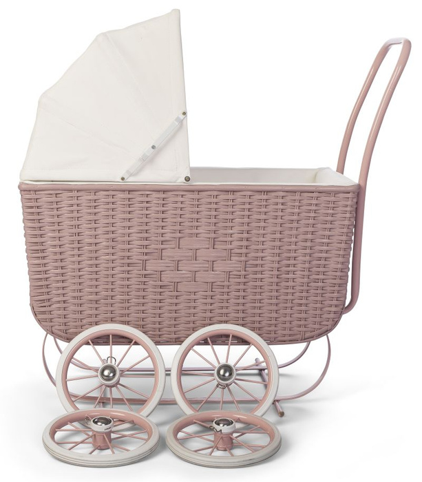 Wózek retro dla lalek Doll Pram Retro Rattan Rose Astrup