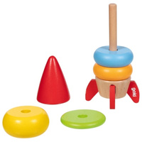 Drewniana wieża układanka na paliku Rakieta Kosmiczna Goki