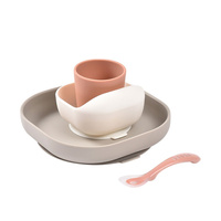 Komplet naczyń z silikonu z przyssawką Terracotta Beaba