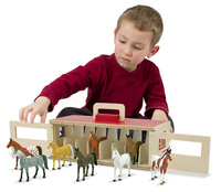 Zabawa w Stajnie zestaw drewniany z 8 Konikami Melissa and Doug