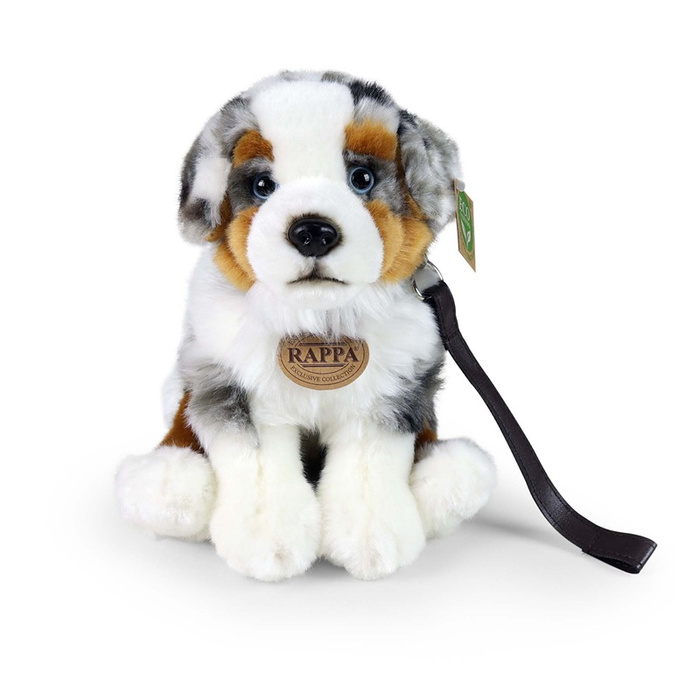 Pluszowy Owczarek Australijski Rappa 27 cm ekologiczny Piesek ze smyczą dla dzieci
