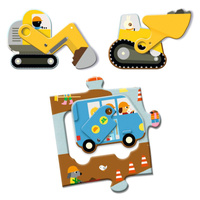 Puzzle kartonowe gigant Plac budowy Djeco