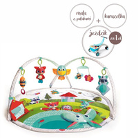 Tiny Love Gimnastyka dla bobasów Mata edukacyjna z gryzakami i zabawkami sensorycznymi Zabawa na łące