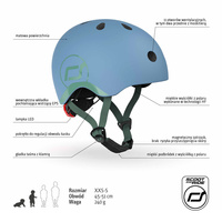 SCOOTANDRIDE Dziecięcy Kask i Ochraniacze Steel XXS-S ochronny Zestaw 1-5 lat