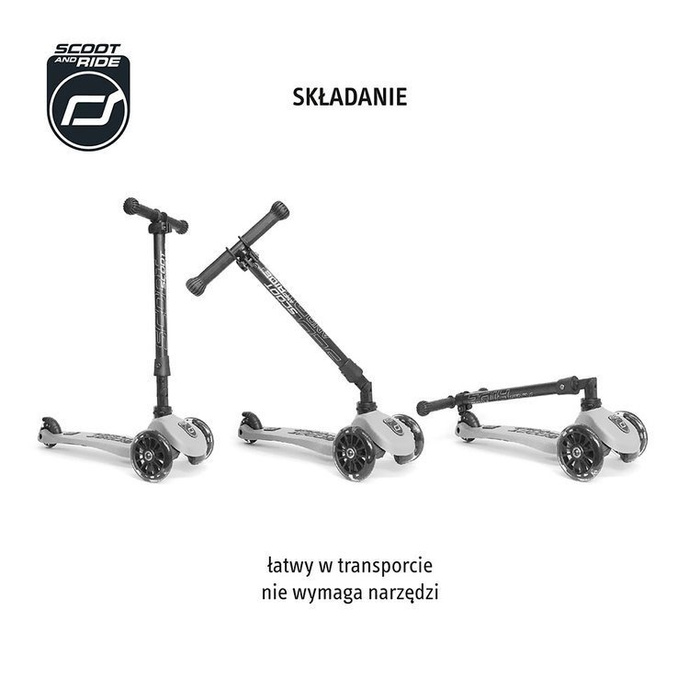 SCOOTANDRIDE Highwaykick 3 LED Hulajnoga składana ze świecącymi kółkami 3+ Kiwi