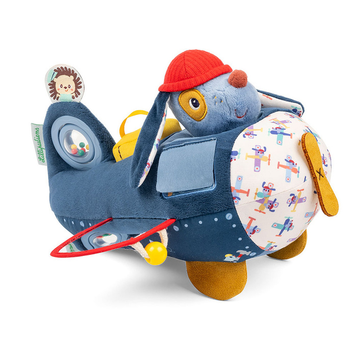 Lilliputiens Piesek Jules Przytulanka aktywizująca Samolot Zabawka sensoryczna i edukacyjna