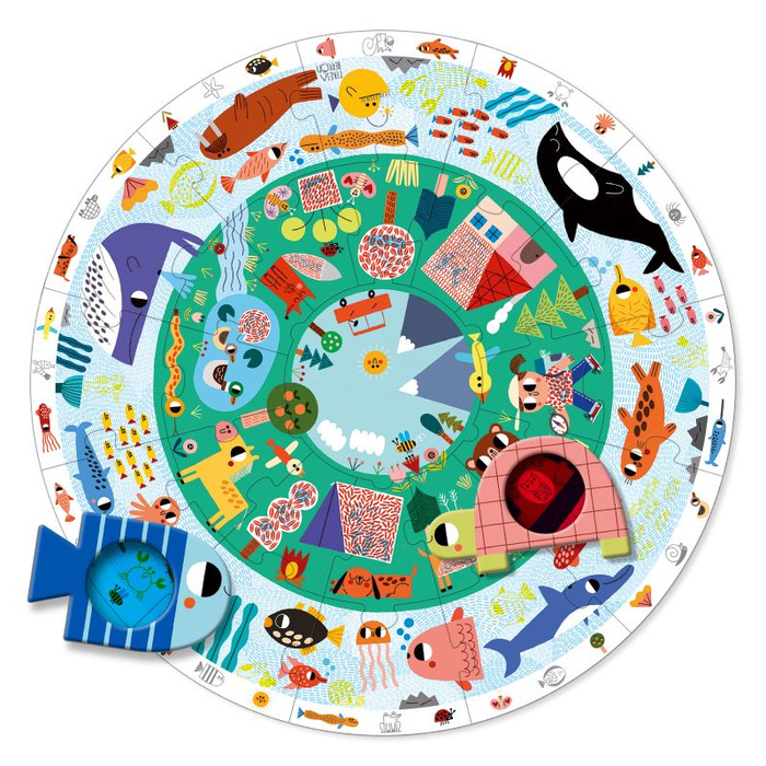 Okrągłe puzzle XXL Odkrywca zwierząt Goula