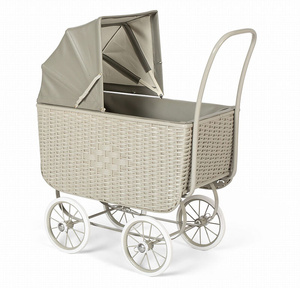 Wózek retro dla lalek Doll Pram Retro Rattan Grey Astrup
