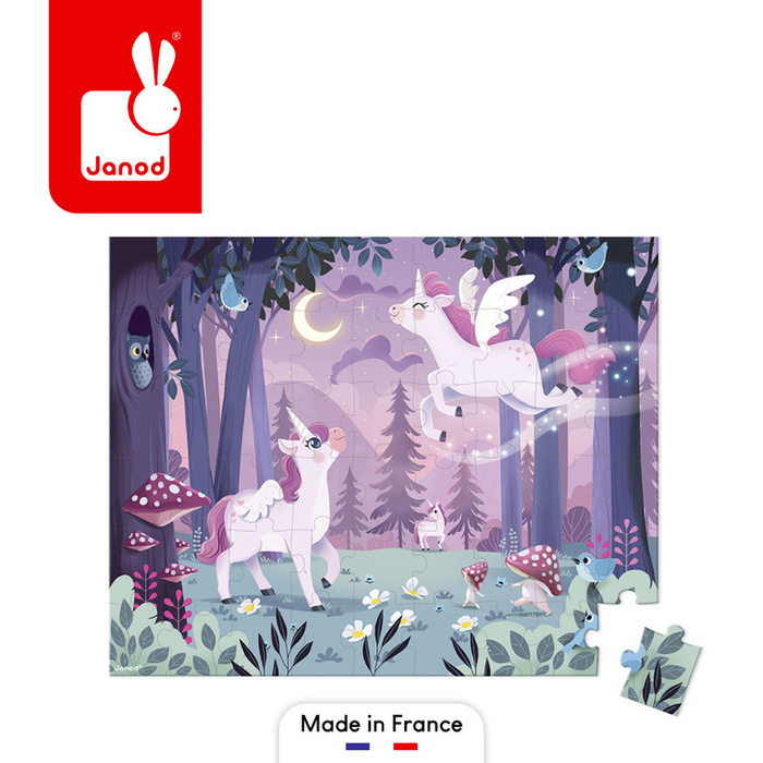 Zestaw puzzli w walizce Jednorożce 54 elementy Janod
