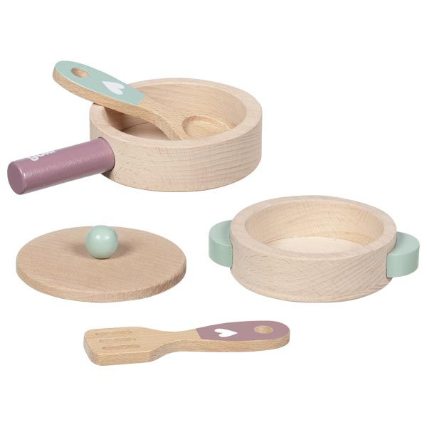 Drewniane garnki zestaw kuchenny dla dzieci Kitchen love Goki