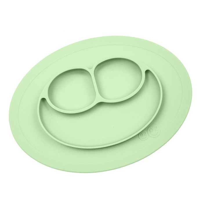 EZPZ Silikonowy talerzyk z podkładką mały 2w1 Mini Mat pastelowa zieleń