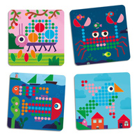 Mozaika do układania kolorowe obrazki z małymi zwierzątkami Mini Animo Djeco