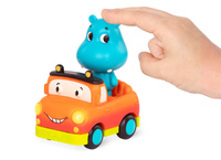 Zestaw 3 miękkich mini samochodzików sensorycznych światło i dźwięk Light Up Cars B.toys