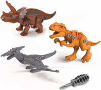 Zestaw 3 dinozaury do skręcania dla dzieci Buki – zrób to sam