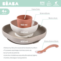 Komplet naczyń z silikonu z przyssawką Terracotta Beaba