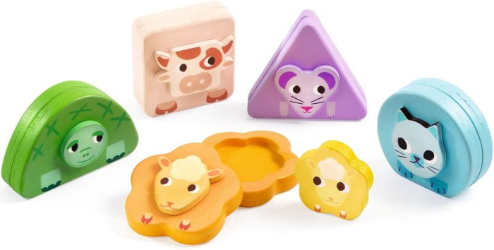 Drewniana magnetyczna układanka Farma DJ06446