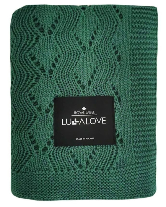 Ażurowy kocyk dla dzieci zygzak - leśna zieleń Lullalove