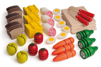 Zestaw produktów spożywczych do zabawy w krojenie i przygotowywanie posiłków Erzi