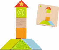 Tangram drewniany układanka logiczna Kolorowy świat Goki