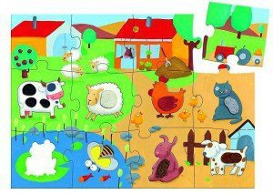 Bardzo duże puzzle dla dzieci z różnymi fakturami Djeco