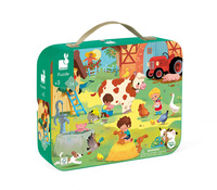 Puzzle dla dzieci w walizce Dzień na farmie 24 elementy Janod