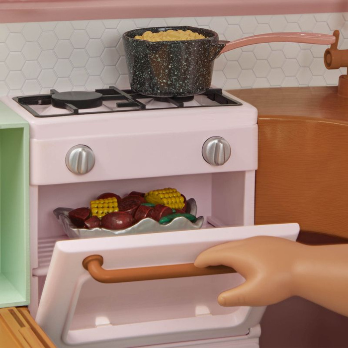 Kamper kempingowy z wyposażeniem 55 elementów Country Cruising Camper Set Our Generation