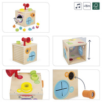 Drewniana kostka sensoryczna dla dzieci Janod 