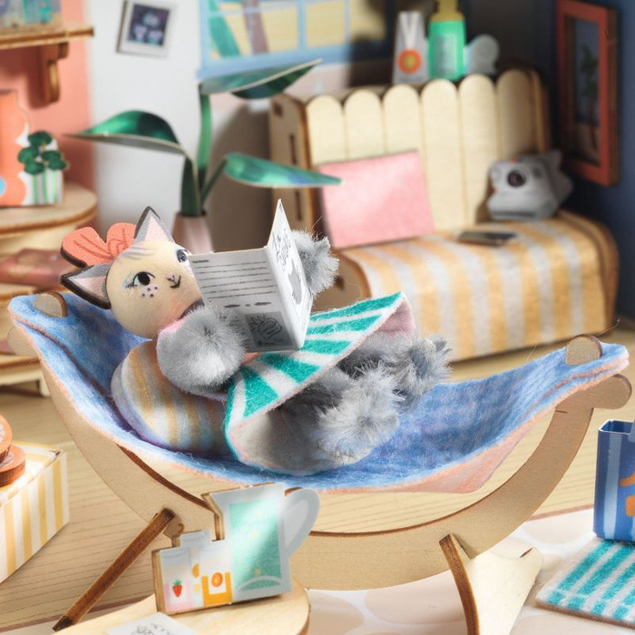 Drewniany domek dla lalek diy mini Mi House Mia Djeco 