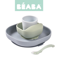 Komplet naczyń z silikonu z przyssawką Jungle Beaba 