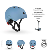 SCOOTANDRIDE Dziecięcy Kask i Ochraniacze Steel S-M ochronny Zestaw 3 lata+