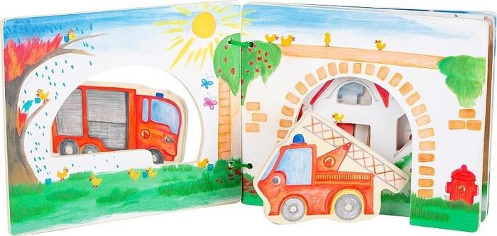 Interaktywna drewniana książka dla dzieci Strażacka brygada Small Foot Design