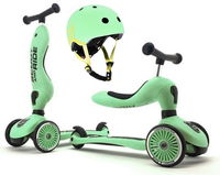 SCOOTANDRIDE Kask + Highwaykick1 2w1 jeździk i hulajnoga Zestaw Kiwi