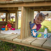 Drewniany domek dla lalek domek do zabawy w sklep Outdoor Erzi