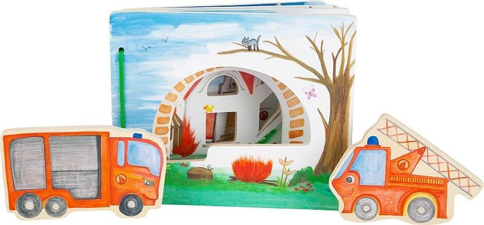 Interaktywna drewniana książka dla dzieci Strażacka brygada Small Foot Design