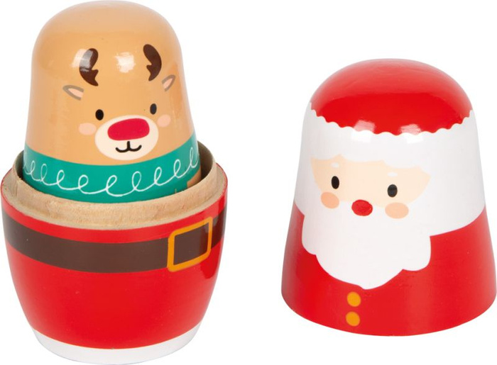 Drewniane matrioszki dla dzieci Święty Mikołaj i przyjaciele Small Foot