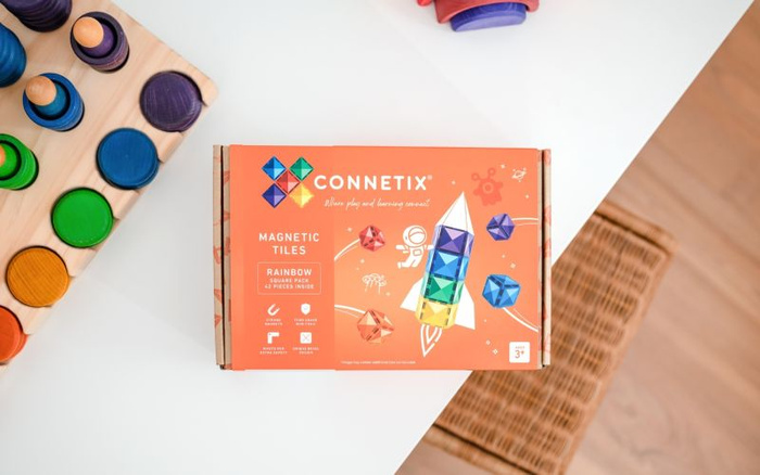 Klocki magnetyczne dla dzieci Rainbow Square Pack 42 el Connetix