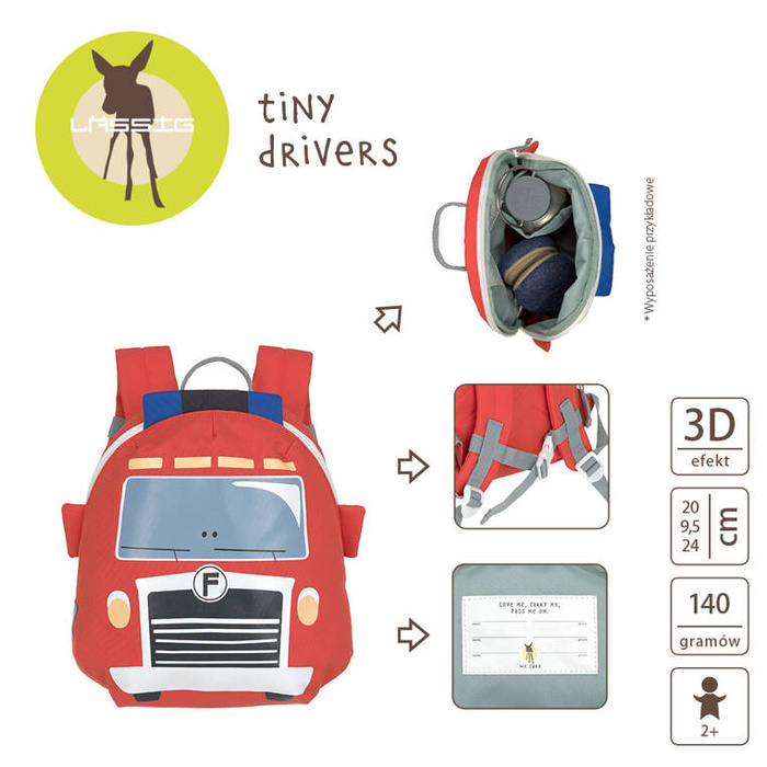 Plecak mini Tiny Drivers Wóz strażacki Lassig